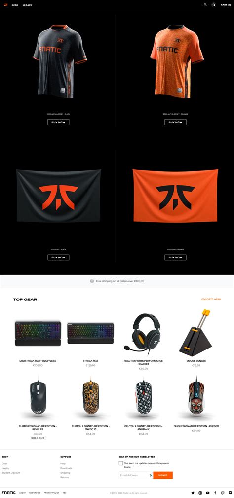 fnatic shop website.